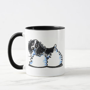 Caneca Spaniel de Particionador Branco Negro