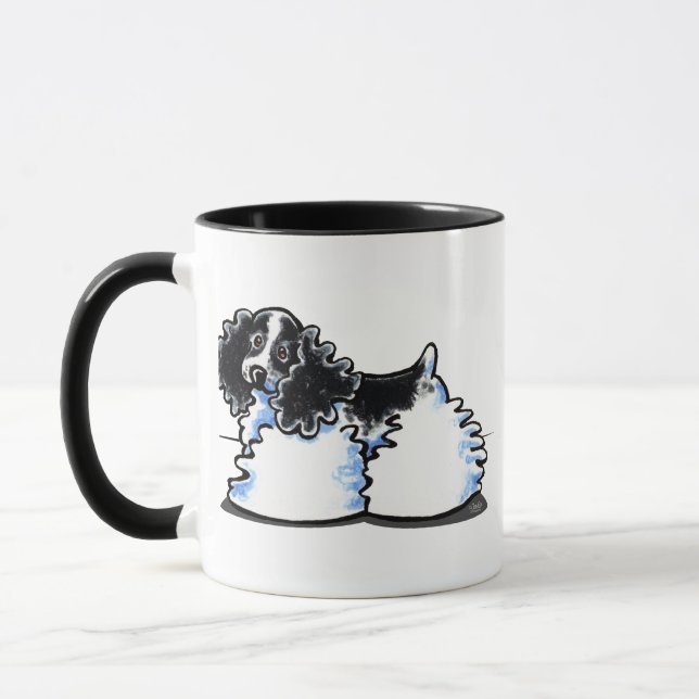 Caneca Spaniel de Particionador Branco Negro (Esquerda)