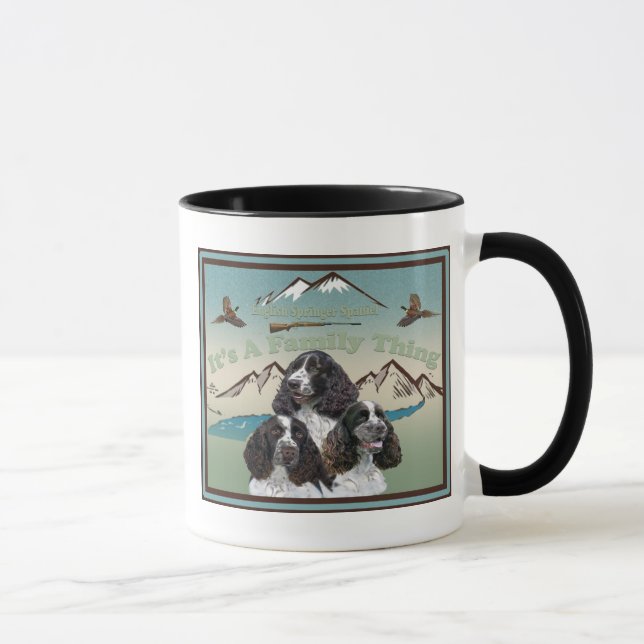 Caneca Spaniel de Springer inglês toda sobre a família (Direita)