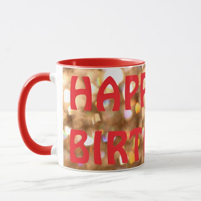Caneca Sparkle Birthday Mug Projetada Por Zazz_it (Esquerda)
