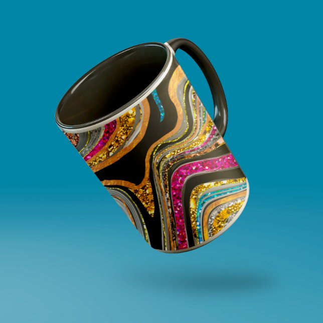 Caneca Sparkle Glam glittery Girly Marble Art (Criador carregado)