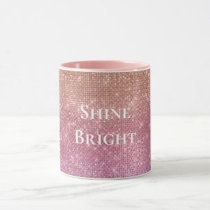 Caneca Sparkle roxo, cor-de-rosa, rosa Dourado