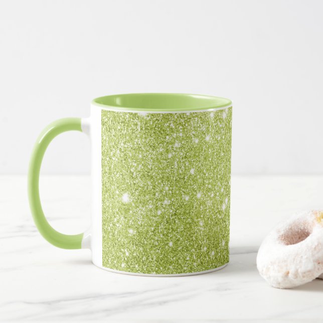 Caneca Sparkles do brilho do verde limão (Com Donut)