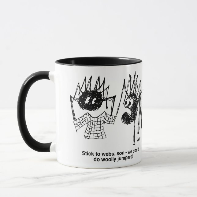 Caneca Spider faz um jumper em vez de uma Web (Esquerda)