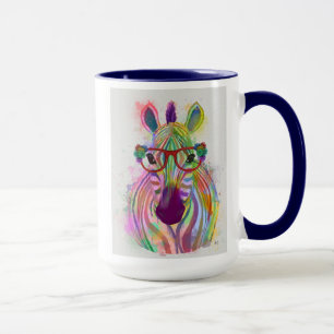 Caneca Splash de Zebra Rainbow