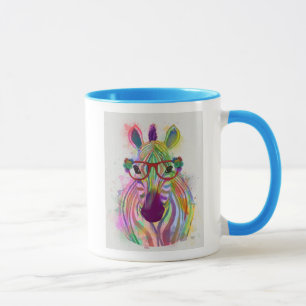 Caneca Splash de Zebra Rainbow