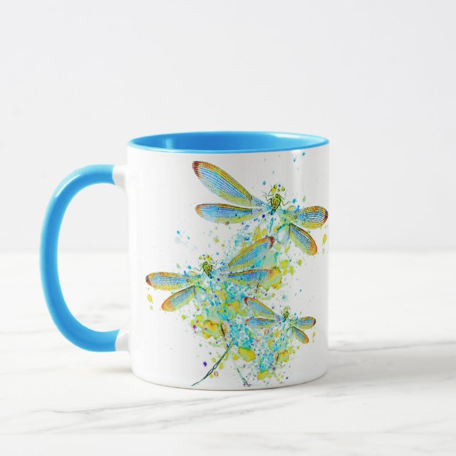 Caneca Splatter Teal Dragonfly (Esquerda)
