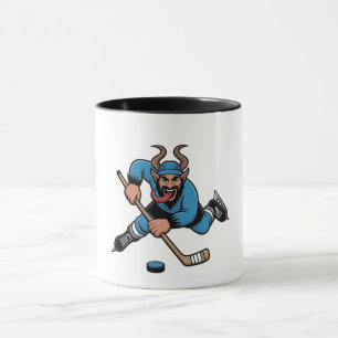 Caneca Spooki Krampus Jogando Hóquei no Gelo