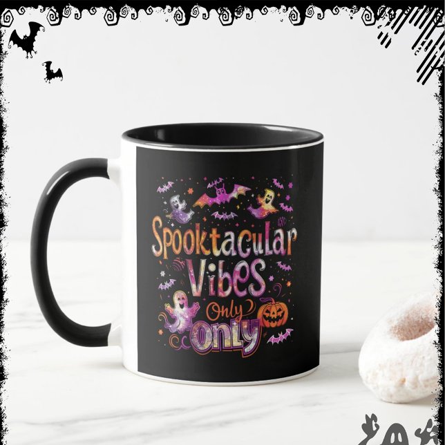 Caneca Spooktacular Vibes Only | ExDesigner | Halloween (Criador carregado)
