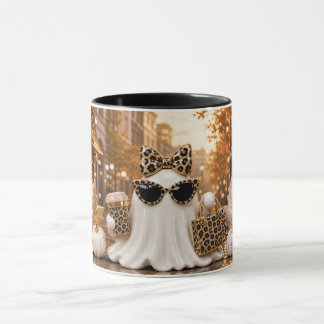 Caneca Spooky Chic Ghost Mug, Leopard Print Halloween