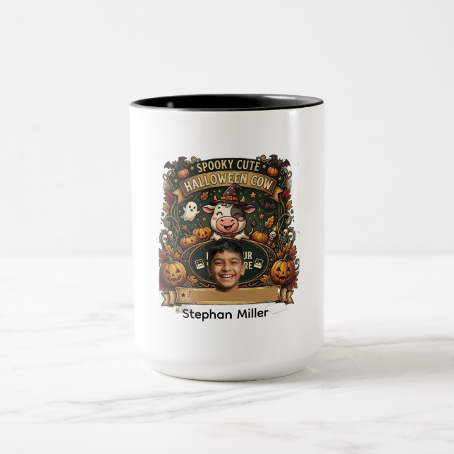 Caneca Spooky Cute Halloween Cow Personalized Party Suite (Centro)