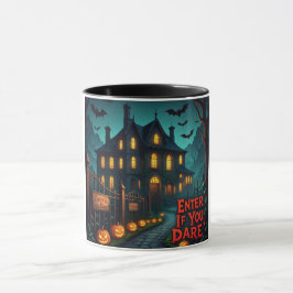Caneca Spooky Haunted House & Bats Halloween Mug