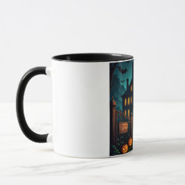 Caneca Spooky Haunted House & Bats Halloween Mug