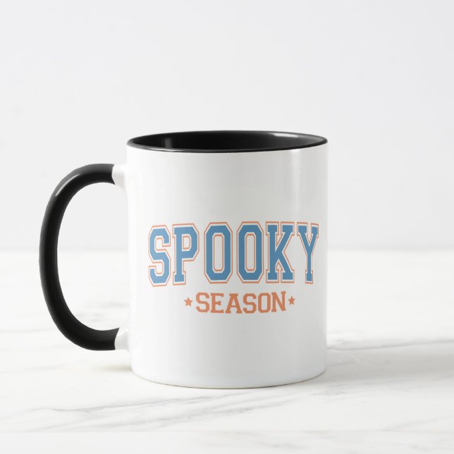 Caneca Spooky Season Blue e Orange White Halloween (Esquerda)