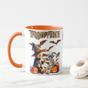 Caneca Spouky Pookie Urso Teddy de Halloween Fofo & Esque