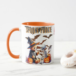 Caneca Spouky Pookie Urso Teddy de Halloween Fofo & Esque