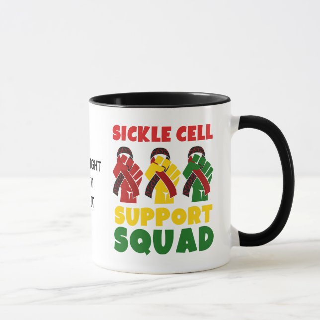 Caneca SQUAD de SUPORTE A CÉLULAS SICKLE de Nome Personal (Direita)