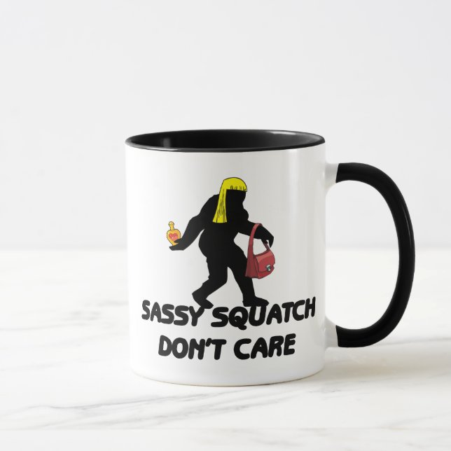 Caneca Squatch Sassy não se importa (Direita)