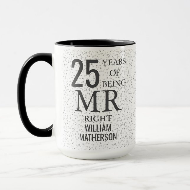 Caneca Sr. Diversão 25 do Aniversário de Diversão Coraçõe (Esquerda)