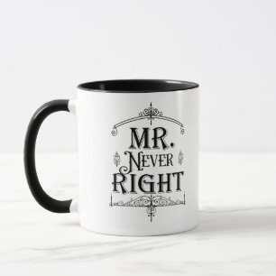 Caneca SR. NUNCA CERTO Vintage Deco Ornamental Clássico