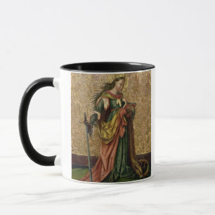 Caneca St. Catherine de Alexandria (óleo no painel) 2