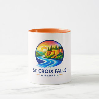 Caneca St. Croix Falls Wisconsin Scenic River & Cliffs 