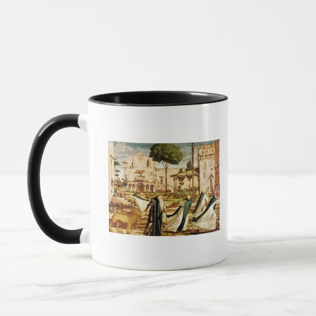 Caneca St Jerome e leão no monastério, 1501-09 (Esquerda)