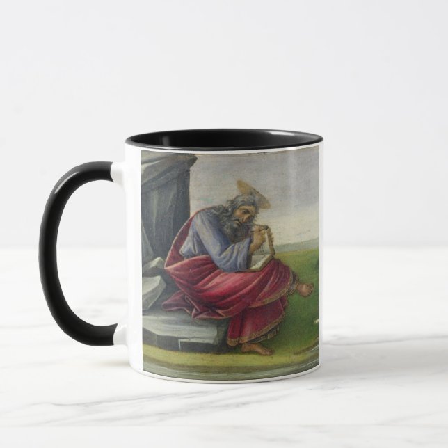 Caneca St John o divino em Patmos, escrita o livro (Esquerda)
