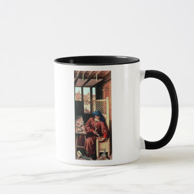 Caneca St Joseph retratou como um carpinteiro medieval (Direita)