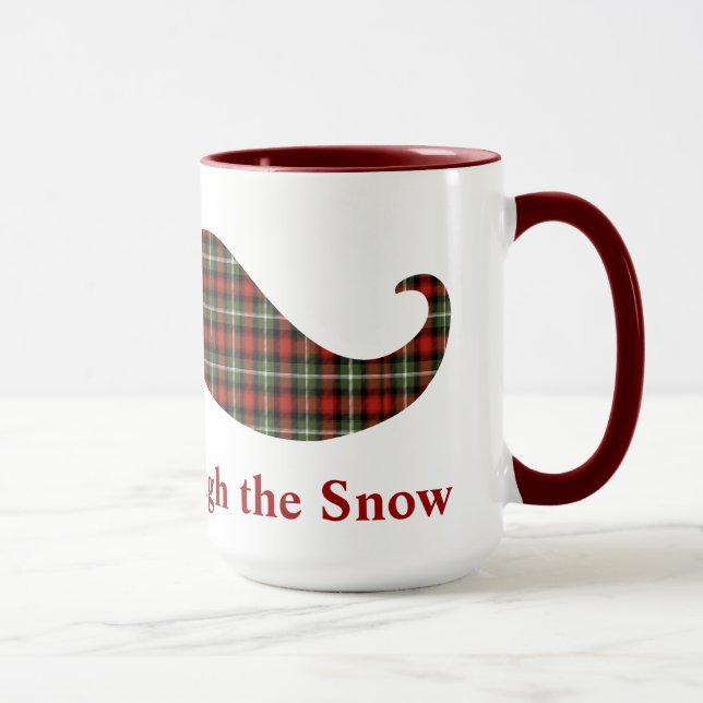 Caneca Staching através do bigode do Natal da xadrez da (Direita)