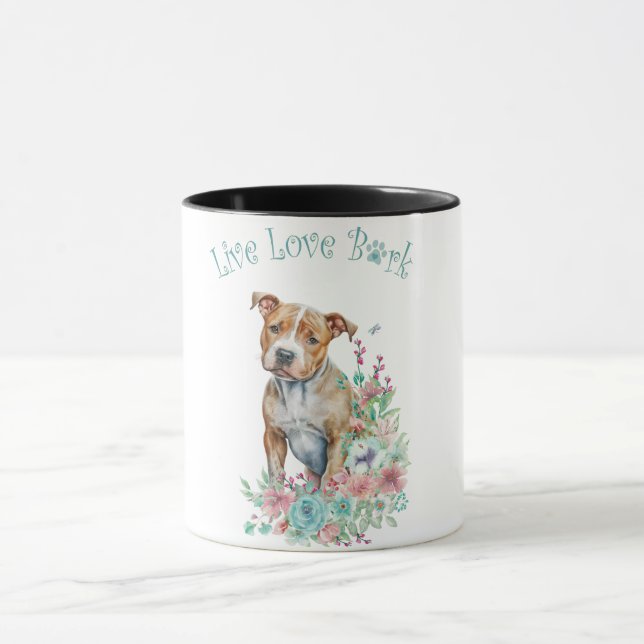 Caneca Staffordshire Terrier Dog Mãe Floral (Centro)