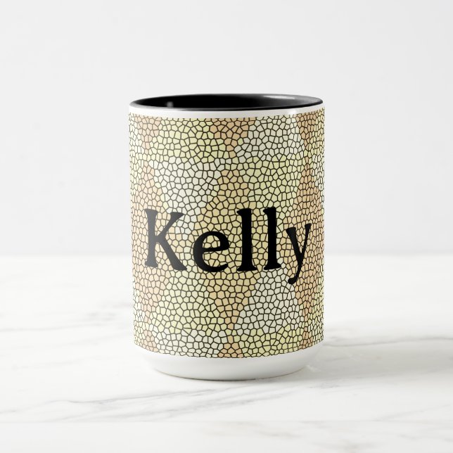 Caneca Stained Glass Gold Diamond Pattern (Centro)