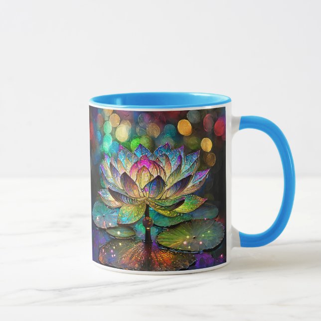 Caneca Stained Glass Vibrant Lotus Flower (Direita)