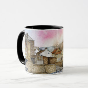 Caneca Staithes, North Yorkshire, England Watercolor
