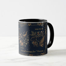 Caneca Star Botany Vintage Celestial Dourado e Azu