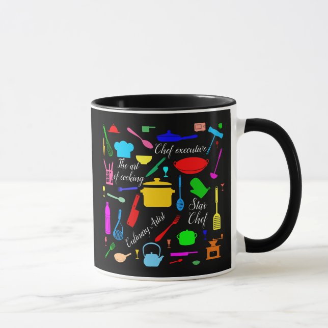 Caneca Star Chef engraçado, elegante, único, personalizáv (Direita)