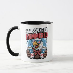 Caneca Star Spanged Hammered Funny Patriótico Bald Eagle