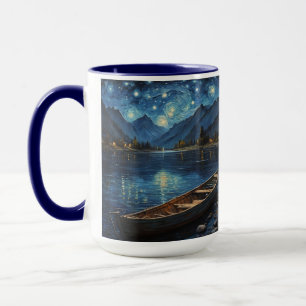Caneca "Starlit Drift: Pescaria Sob O Cosmos