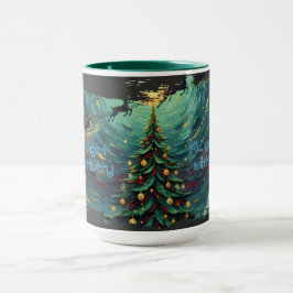Caneca Starry Night Christmas Santa Mug