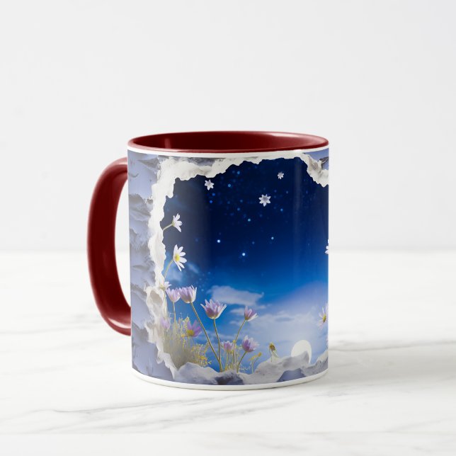 Caneca Starry Night & Moon Cerâmica Coffee ☕ (Frente Esquerda)
