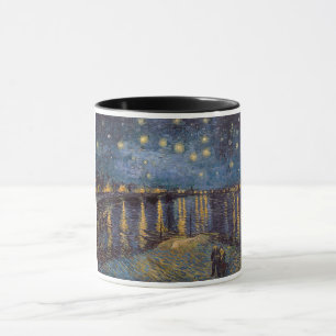 Caneca Starry Night Over Rhone River por Vincent Van Gogh