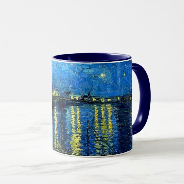 Caneca Starry Night Over the Rhone - Vincent Van Gogh Art (Frente Esquerda)