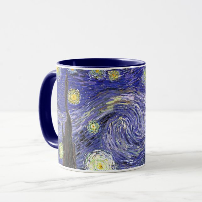 Caneca Starry Night por Vincent van Gogh (Frente Esquerda)