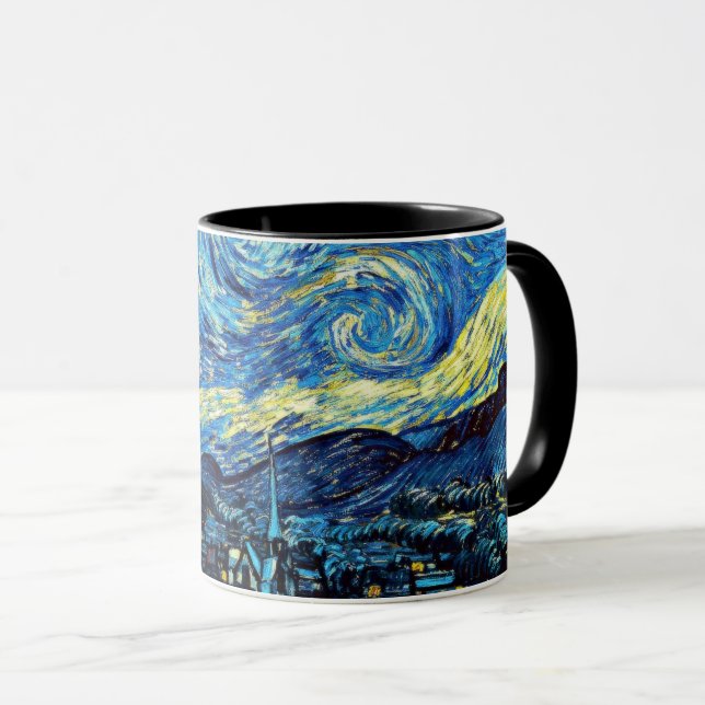 Caneca Starry Night por Vincent van Gogh (Frente Esquerda)