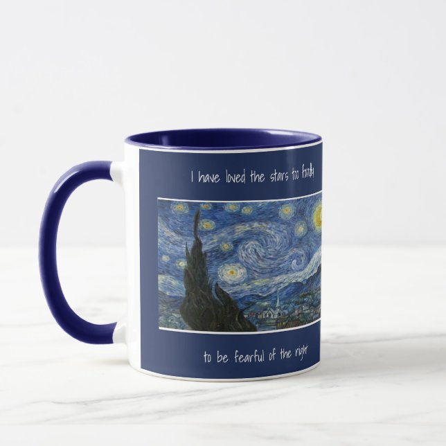 Caneca Starry Starry Night Amava a Citação das Estrelas (Esquerda)