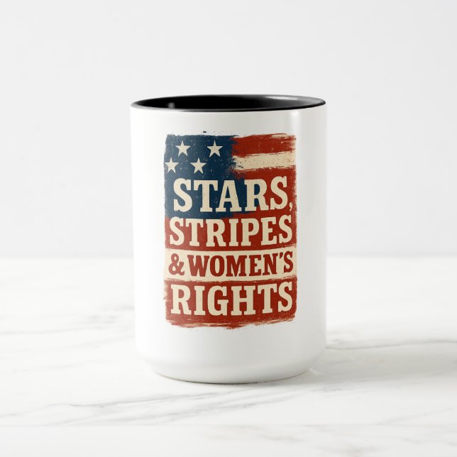 Caneca Stars, Stripes & Women’s Rights Distressed Flag (Centro)
