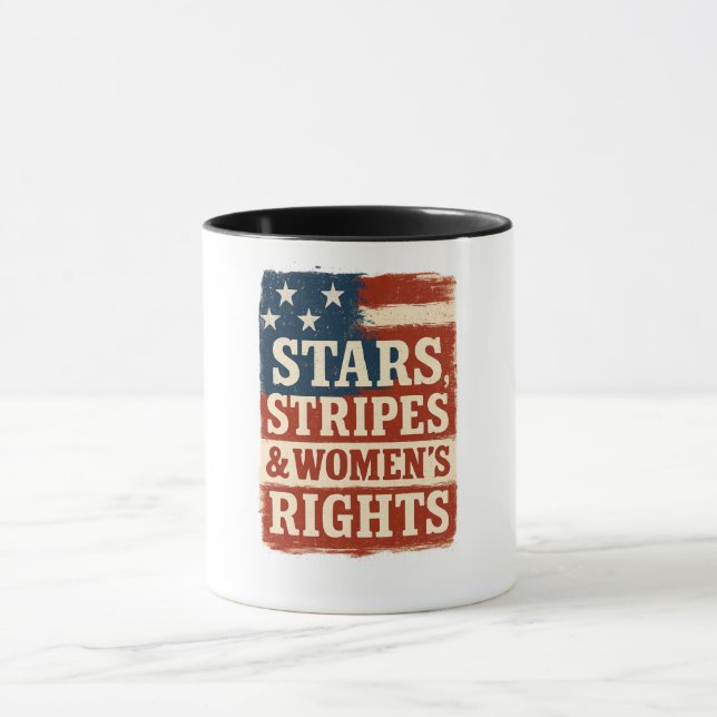 Caneca Stars, Stripes & Women’s Rights Distressed Flag (Centro)