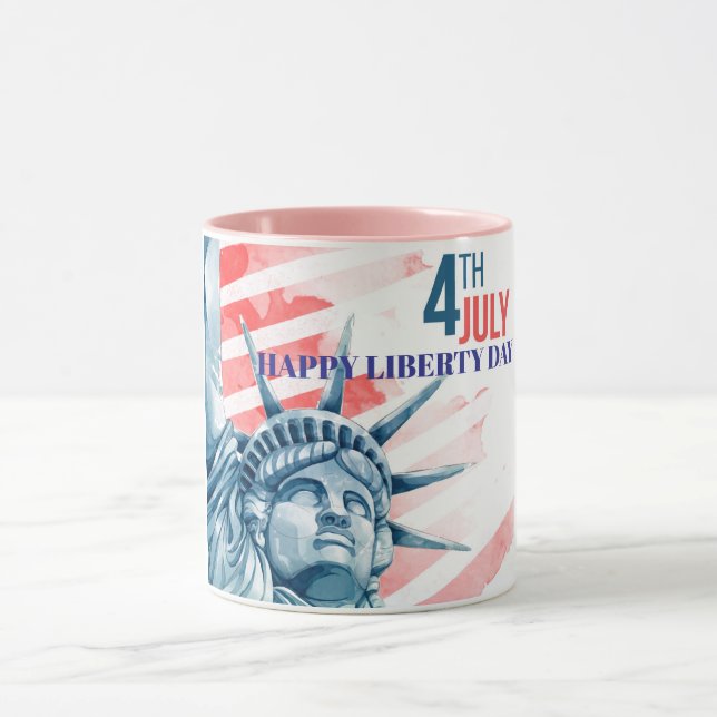 Caneca Statue Liberty, 4 de julho Personalizado (Centro)