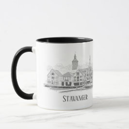 Caneca Stavanger Norway - Belo Desenho De Streetscape