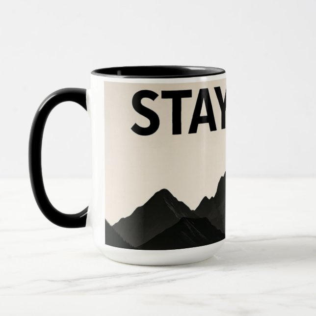 Caneca Stay Wild – Bold, Free‑Spirited Phrase  (Esquerda)